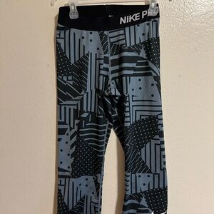 Nike Pro Black and Gray Leggings